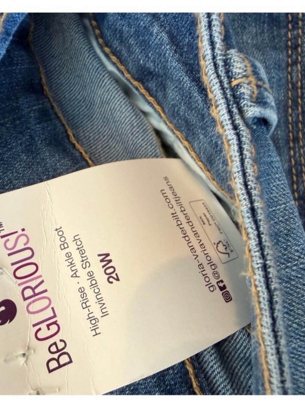 Gloria Vanderbilt Shape Effect Jeans Plus size 20W Bootcut High Rise NWT - Picture 9 of 10